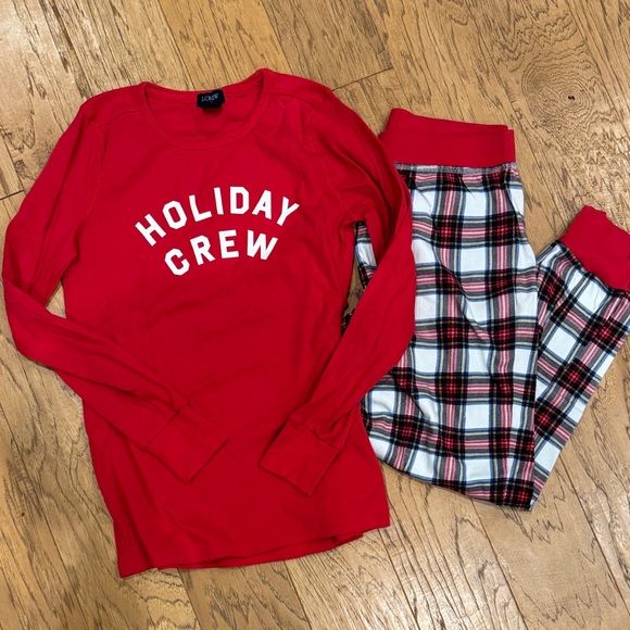 J. Crew Other - J. Crew Red Holiday Crew Pajama Set
